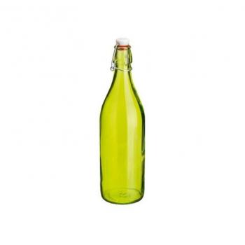 Glasflasche mit Buegelverschluss - gruen