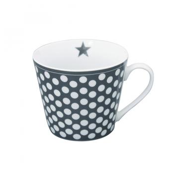 Taupe Big dots – Happy cup Krasilnikoff Tasse