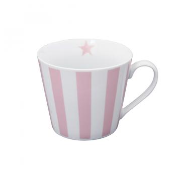 Pink vertical stripes – Happy cup Krasilnikoff Tasse