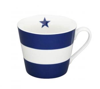 Mega stripes dark blue – Happy cup Krasilnikoff Tasse