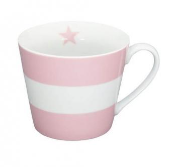 Mega Stripes rosa – Happy cup Krasilnikoff Tasse