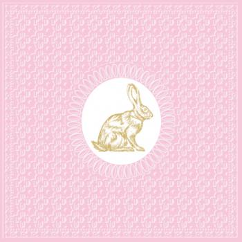 Medaillon Rabbit pink - Servietten 33x33 cm