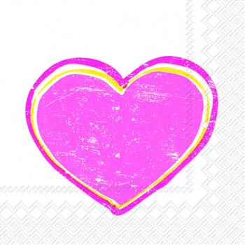 Heartbeat pink - Servietten 33x33 cm