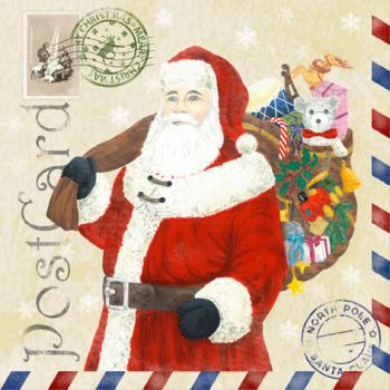 Santas Postcard - Servietten 33x33 cm