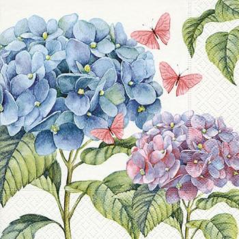 Hortensien blau violett – Servietten 33x33 cm