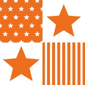Star Stripes orange - Servietten 33x33 cm