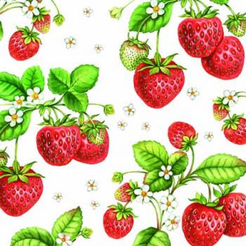 Strawberry Plant - Serviette 25x25 cm