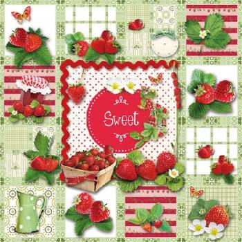 Sweet Strawberries - Servietten 33x33 cm
