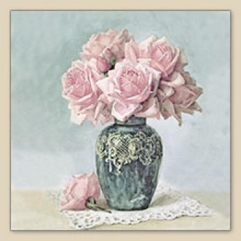 Roses in vase - Servietten 33x33 cm
