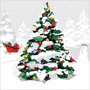 White Christmas tree - Servietten 33x33 cm